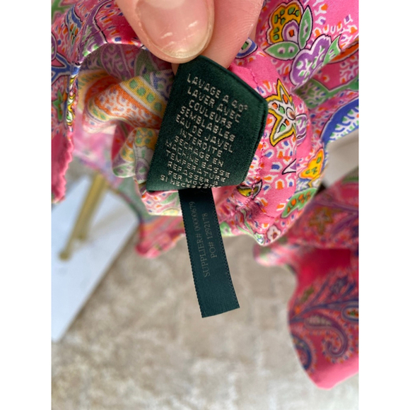 Lauren Ralph Lauren Paisley Button-Up Shirt Pink Preppy Scandi XL Black Label - Picture 7 of 8